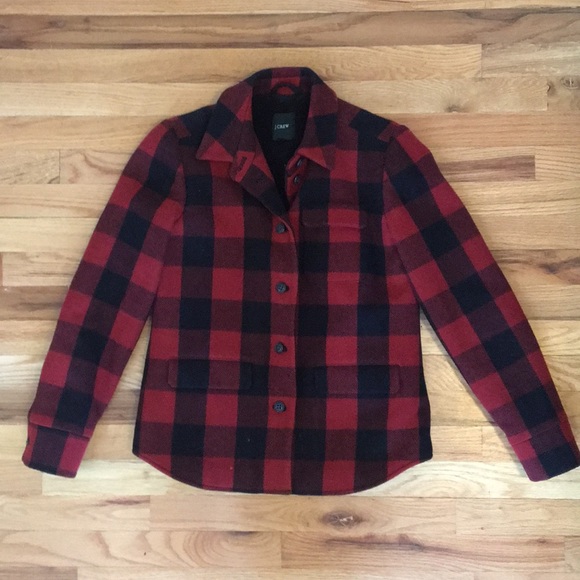 J. Crew Jackets & Blazers - Jcrew mid-weight red buffalo check wool jacket
